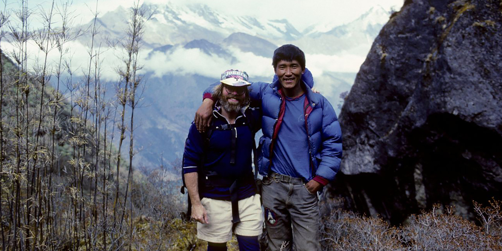 Peter Halstead stands with Himilayan mountain guide Nang Kami.