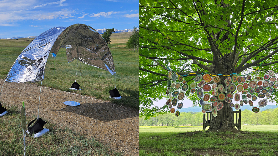 Images of the art education collaboration betweenTippet Rise and Storm King.