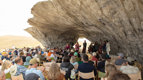 Musicians perform within the Domo - the audience is seated just outside it.